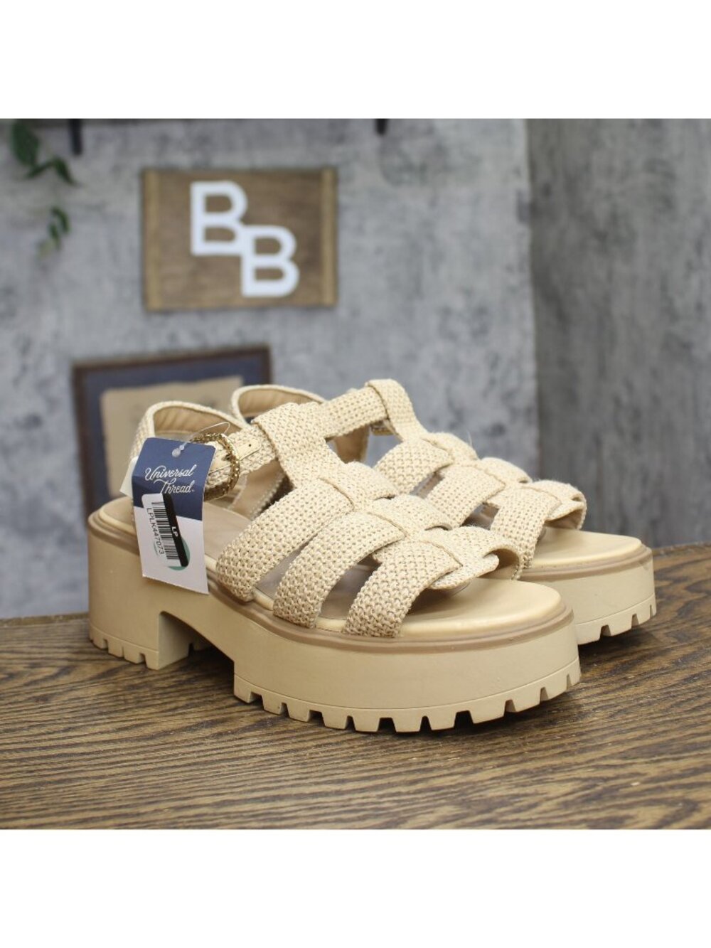 Universal Thread Lucille Gladiator Platform Sandals 94834834 Natural Brown 9.5M